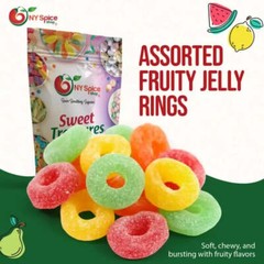 Assorted Fruit Jelly Rings Item weight 4oz-5lb 100% Premium FREE SHIP
