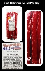 (2)Red (1)Black Licorice Original Twist 3-1lb Bags (NETWT 48 OZ) Gourmet Kruise®