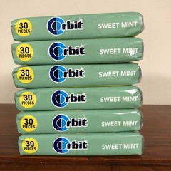 ORBIT Sweet Mint Sugar Free Chewing Gum, 30-Piece Pack of 6 Exp 8/26+