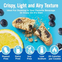 Cooper Street TwiceBaked Blueberry Lemon Biscotti Cookies 16 oz – Over 50 Bis…