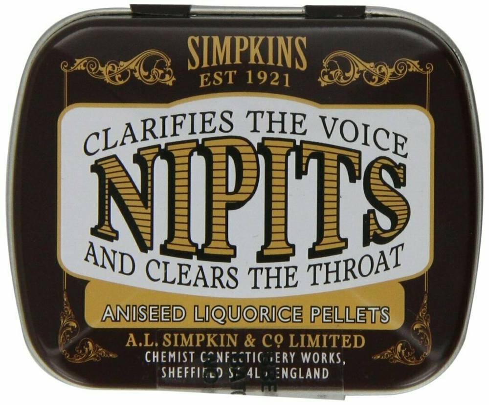 6x Simpkins Nipits Liquorice (ANISEED) 12g – Pack of 6 – USA Seller Ships Free