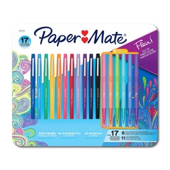Paper Mate Flair Felt Tip Pens, Medium and Dual-Brush Tip, Assorted Color, 17 Ct