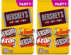 Miniatures Assorted Chocolate Candy Party Pack, 30 oz Pack of 2