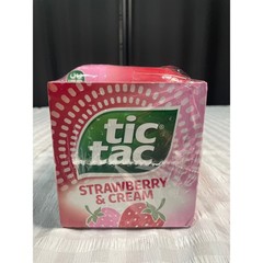 Tic Tac Strawberry & Cream Mints 8 Pack 3.4 oz Large Containers 28 oz Total Bulk