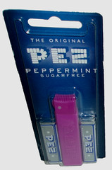 PEZ Retro Dispenser Purple w/ 2 Sugarfree Peppermint Candy Refills