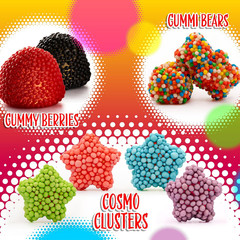 Crunchy Gummy Candy Mix | 2 Pound Bag | Rainbow Nonpareils Bears, Berries, Star