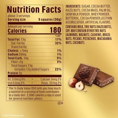Chocolate Bars Milk Hazelnut 8 Pack 3.1 oz Individually Wrapped