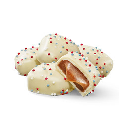Sanders White Chocolate Red, White, and Blue Sea Salt Caramels, 25 oz. Free Ship