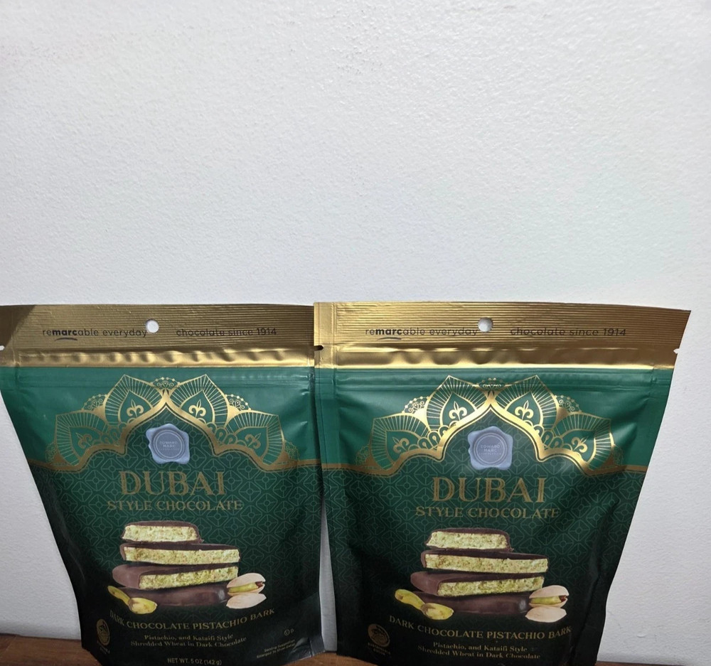 Edward M. DUBAI Dark Chocolate Bark Pistachio Kataifi BB 02/11/2027 5 oz. 2 bags