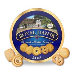 Royal Dansk Danish Cookies Tin, butter, 24 Ounce-NEW