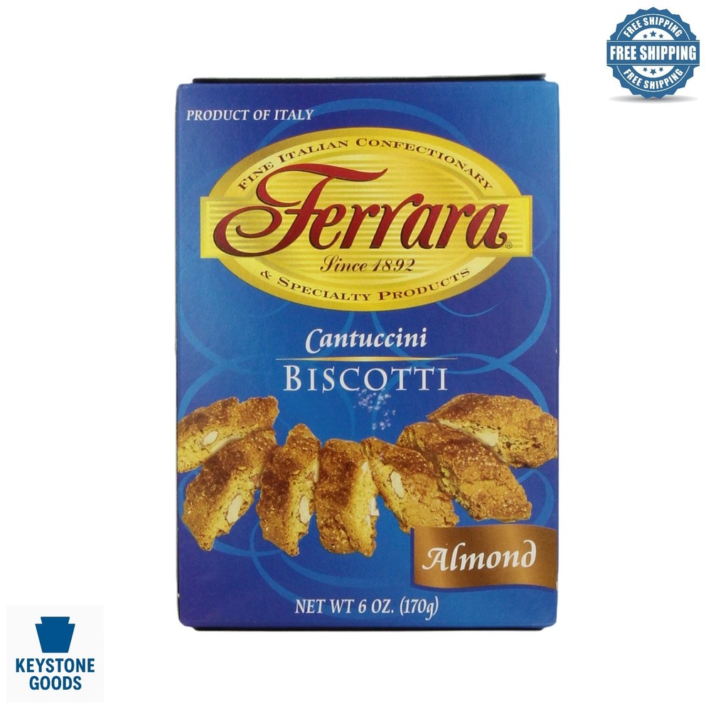 Cantuccini Almond Biscotti – Classic Italian Twice-Baked Cookies, Fat-Free, 6oz