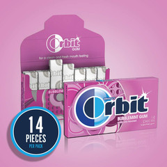 Bubblemint Chewing Gum Sugar Free, 12 Packs of 14-Pieces (168 Total Pieces) Gum