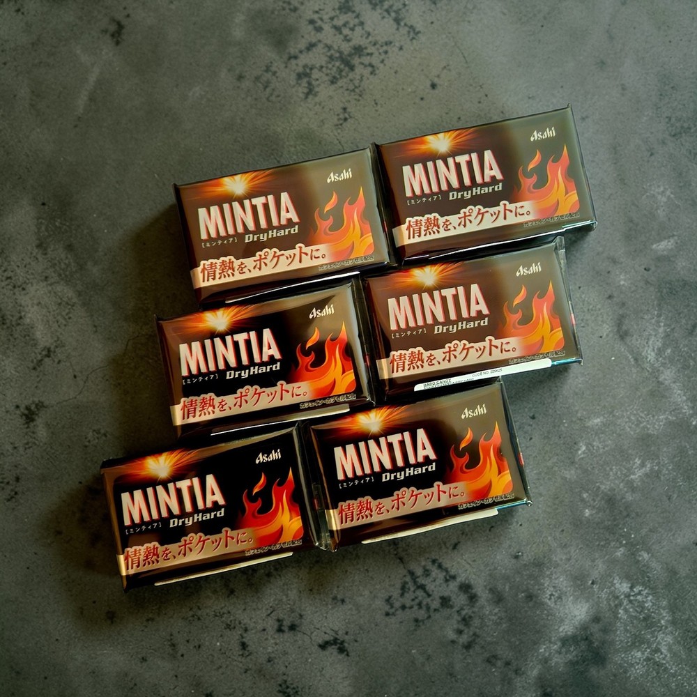 ASAHI Mintia Dry Hard Breath Mint With Caffeine 50 Tablets – Packs of Six (6)
