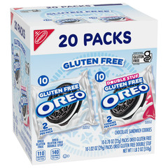 OREO Gluten Free Original Double Stuf Cookies 20 Snack Packs, 3 Pack