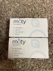 Lot Of 2 NEW Moty Mint Energy Gum 5 Packs Of Gum 10 Pieces/Pack 100 Pieces Total