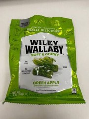 1 Bag Wiley Wallaby Green Apple Licorice Soft Chewy Fat Free Vegan Candy 4 oz