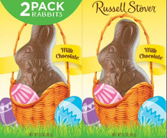 Russell Stover Milk Chocolate Bunnies, 3 oz Each, Pack of 2 Easter Candy