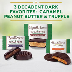 Russell Stover Sugar-Free Dark Chocolate Mix, Bulk Wrapped Candy Bars (4 Pounds)