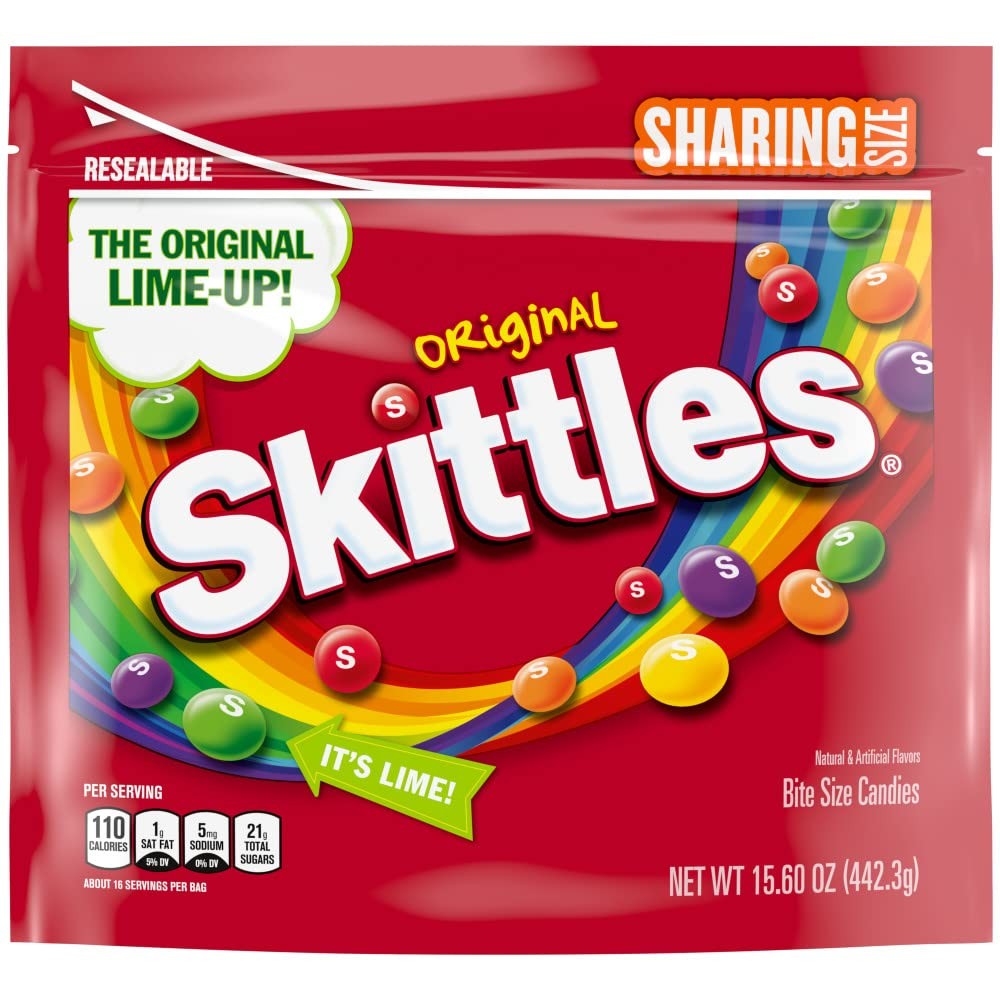 Skittles Original Fruity Candy 15.6 Ounce Sharing Size Bag Bulk Treats