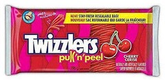TWIZZLERS Licorice Candy, Cherry Pull N’ Peel, Party Pack, 396 Gram