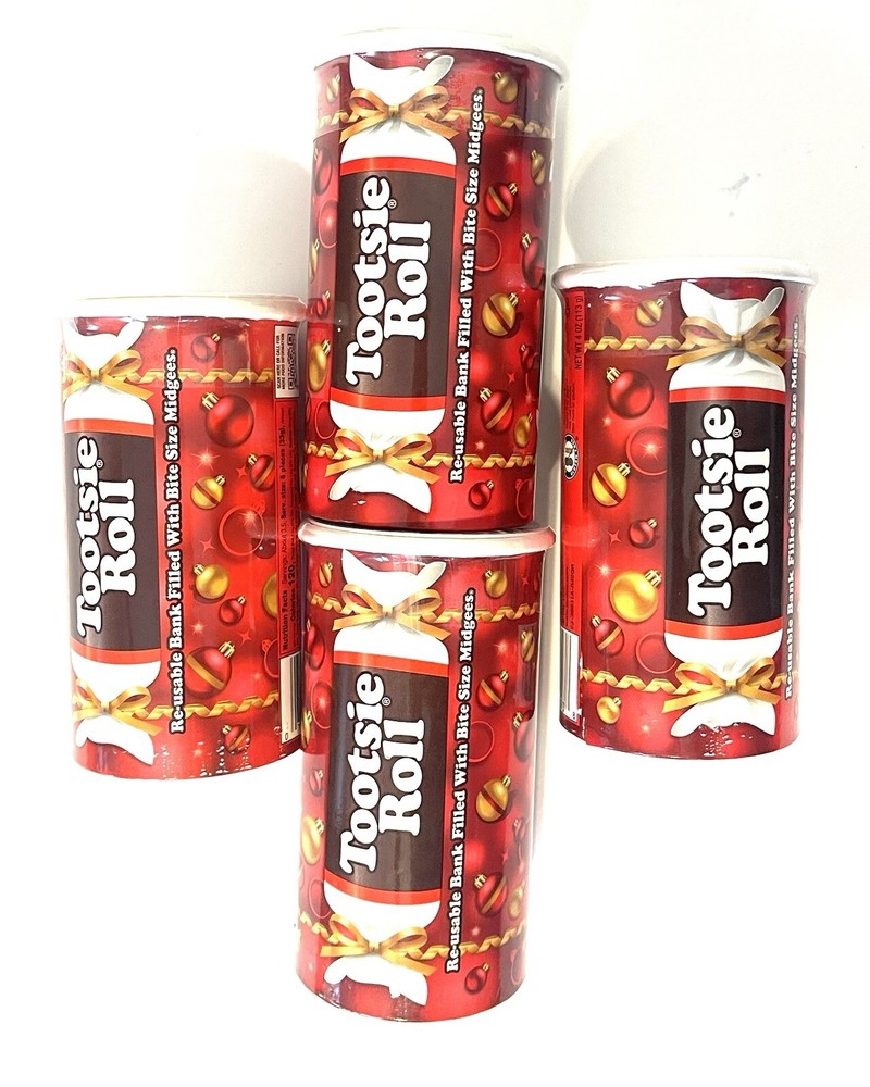 TOOTSIE ROLL CANDY BANKS FILLED BITE SIZE MIDGEES (4 PK) 4ozEA REUSABLE NEW/SEAL