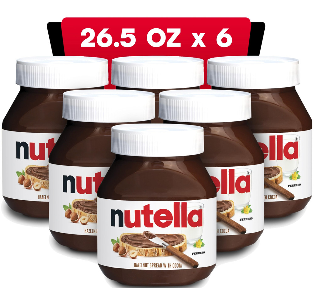 6 Pack Nutella Hazelnut Spread with Cocoa, 26.5 oz,EXP 01/2027 FREE SHIPPING