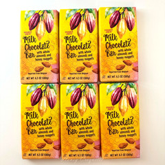 6 Pack Trader Joe’s Milk Chocolate Bar with Almonds and Honey Nuggets 6.3 oz ea