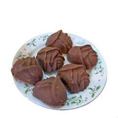6-PIECE 4.7 OZ CHOCOLATE GOURMET HOMEMADE SNACK LARGE ROSE SHAPE WITH NUTS
