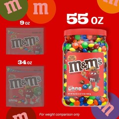 M&Ms Peanut Butter Candy 55 oz Jar Chocolate Candies Tub Bulk 3.43LB(FREE SHIP)
