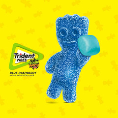 Vibes SOUR PATCH KIDS Blue Raspberry Sugar-Free Chewing Gum, 4 Bottles of 40 Pie