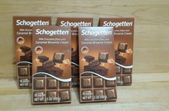 5 BARS: Schogetten European MILK CHOCOLATE filled w/ caramel brownie cream 3.5z