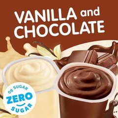 Snack Pack Zero Sugar Chocolate and Vanilla Flavored 12 Count (Pack of 1)