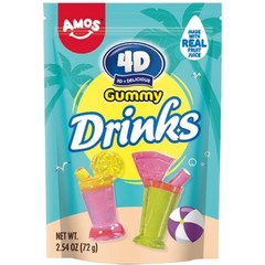 12x Amos 4D Gummy Drinks Fun Snack Candy Treats New Bulk Sealed 3oz