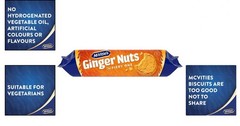 McVitie’s Ginger Nut Biscuits 4 Pack 8.8 Ounce Vegetarian Snack Cookies