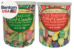 Old Fashioned Hard Candies and Filled Candies 16 Oz. Each (2 Canister Bundle)