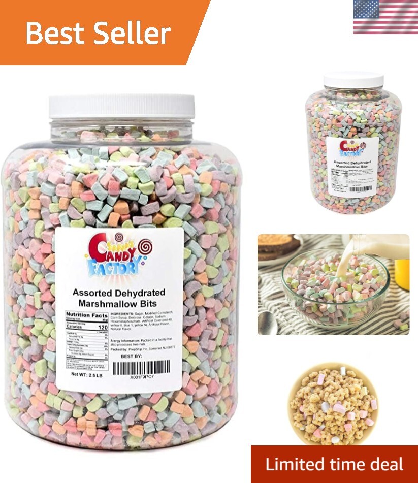 Assorted Dehydrated Marshmallow Bits in Jar, 2.5 Lbs updated