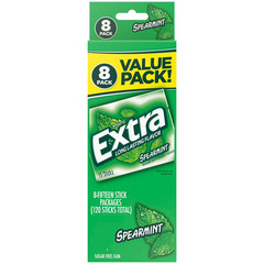 EXTRA Spearmint Sugarfree Chewing Gum, 15 Pieces (Pack of 16)