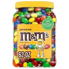 M&M’S Peanut Milk Chocolate Candy Bulk Jar 62 oz FAST SHIPPING