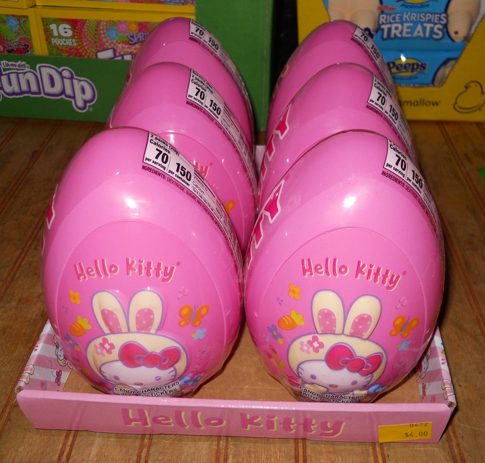 (6) Sanrio HELLO KITTY 6″ Eggs with Candy Characters & Stickers- Brand New!
