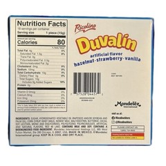 Ricolino Duvalin Tri Sabor Hazelnut, Strawberry and Vanilla 18 Pieces Per Pack