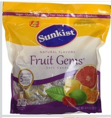 Sunkist Fruit Gems Soft Candy Assorted Natural Flavors 2 lb Bulk Fruit Candy
