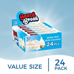 Coconut Wafer Rolls, Rolled Wafer Cookies, Coconut Coated Delicious Snack,