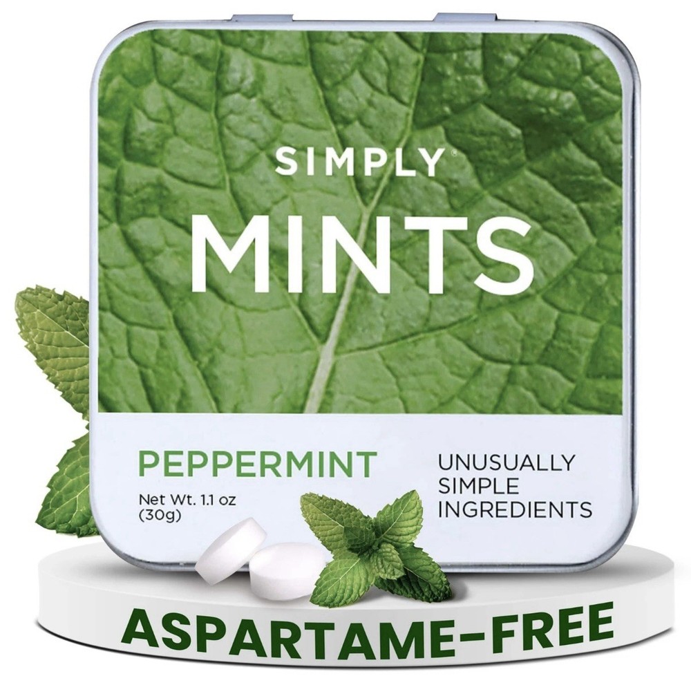 6 Pack | Simply Mints | Peppermint Breath Mints | Pack of Six (180 Pieces Total)