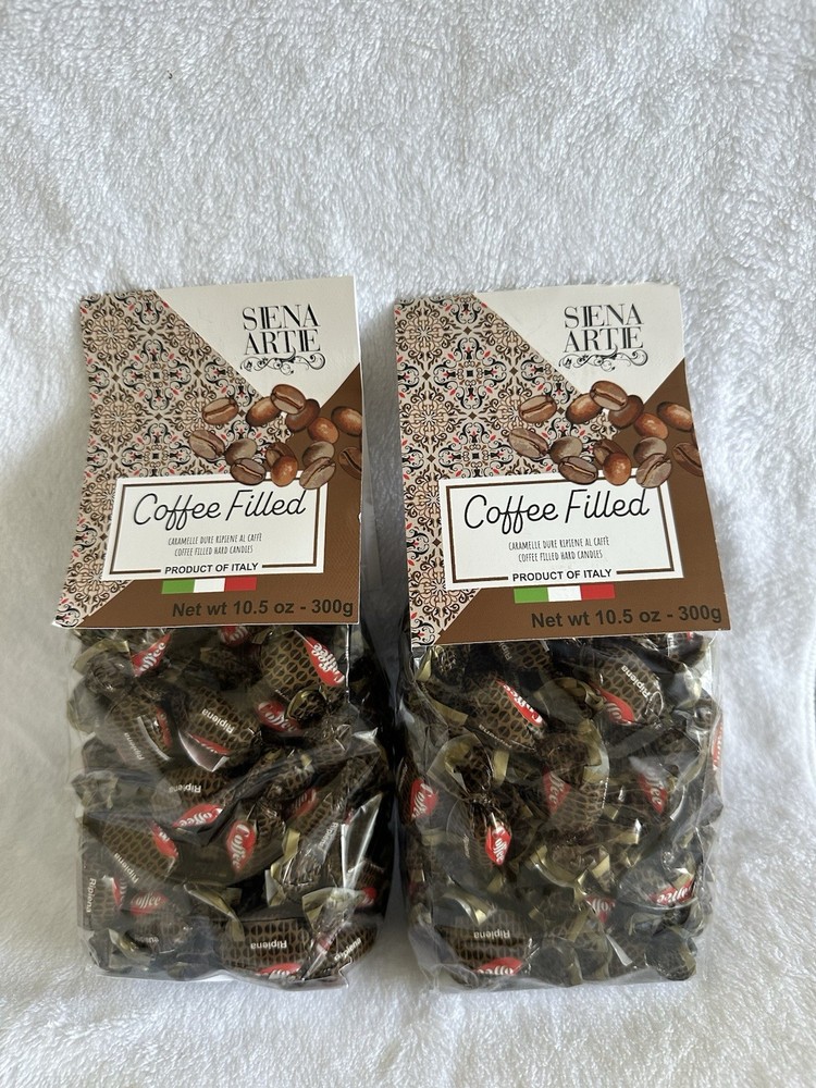 2 Siena Artie Coffee Filled Hard Candies 10.5oz/ 300g Bag Product Of Italy