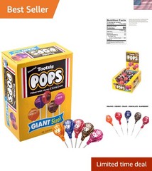 Giant Tootsie Pops – Assorted 72 Count Fruity Lollipops with Chocolate Center