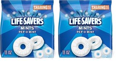 LIFE SAVERS Pep-O-Mint Breath Mints Hard Candy, Sharing 13 Ounce (Pack of 2)