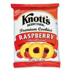 Knott’s Berry Farm Berry Jam Shortbread Cookies, Raspberry, 2 oz Pack, 36/Carton