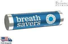 BREATH SAVERS Peppermint Sugar Free Breath Mints Rolls 0.75 oz 24 ct BB 12-2026