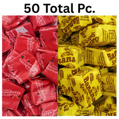 Banana Split & Strawberry Shortcake Chews 50 Count Retro Candy Mix Bulk