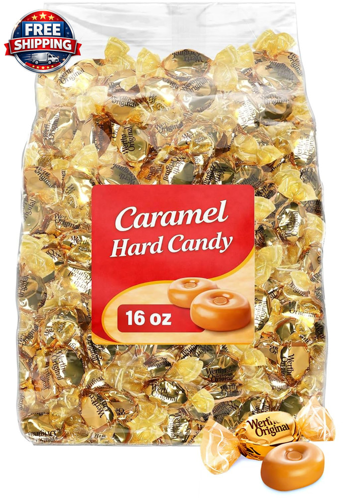 Classic Hard Caramel Candy Individually Wrapped – Approx. 80 Pieces – Smooth, Sw